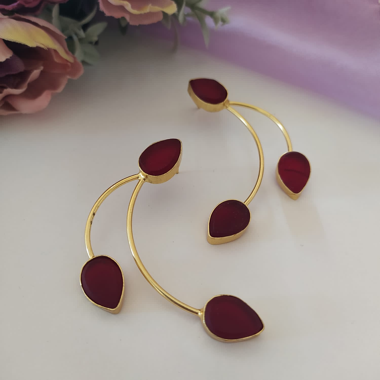 Nitya Arch & Stone Statement Earrings