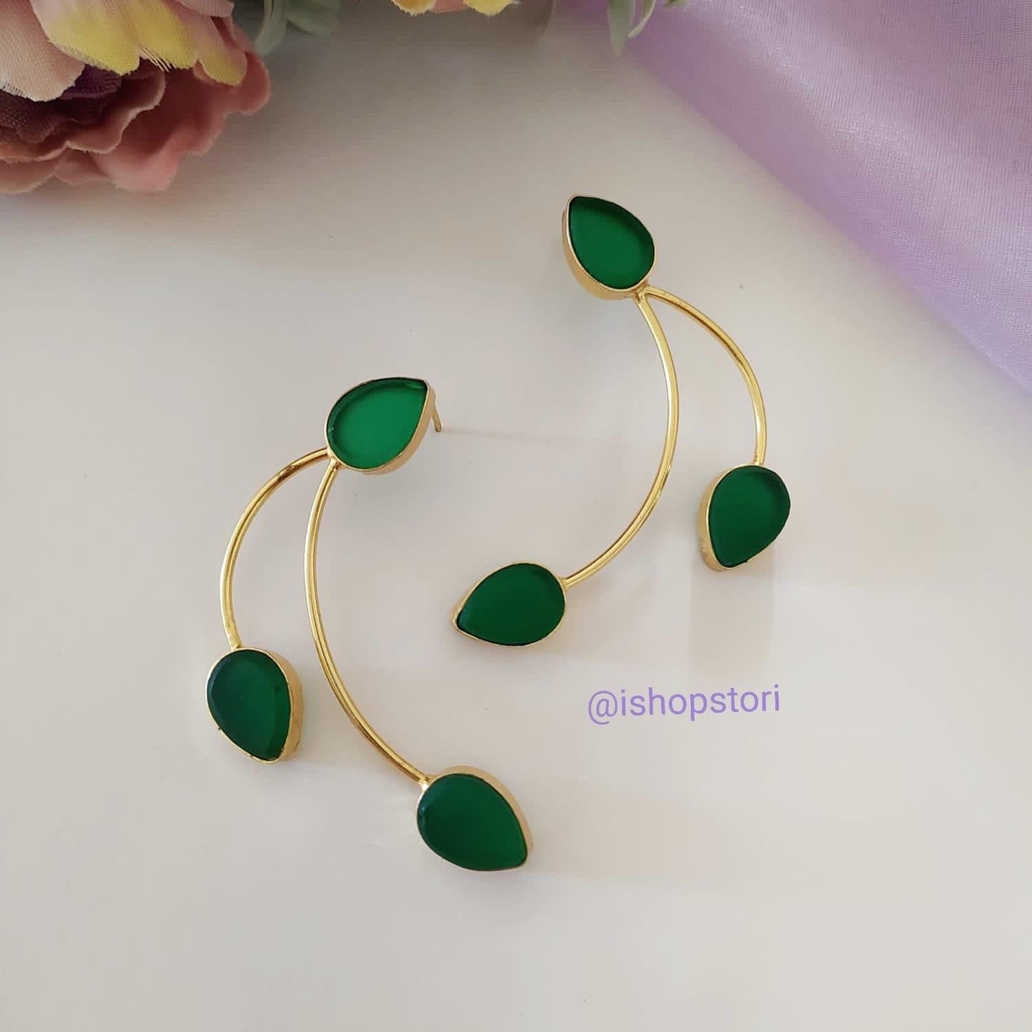 Nitya Arch & Stone Statement Earrings