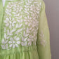 Nora Pista Green Short Georgette Chikankari Kurti
