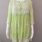 Nora Pista Green Short Georgette Chikankari Kurti