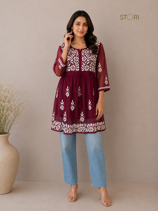 NoraWineShortKurti