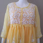 Nora Yellow Short Georgette Chikankari Kurti