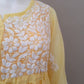 Nora Yellow Short Georgette Chikankari Kurti