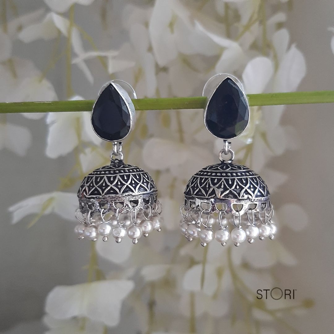 Barshali Monalisa Stone Small Jhumkis