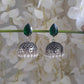 Green  Monalisa Stone Oxidised Jhumki Earrings