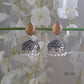Peach  Monalisa Stone Oxidised Jhumki Earrings