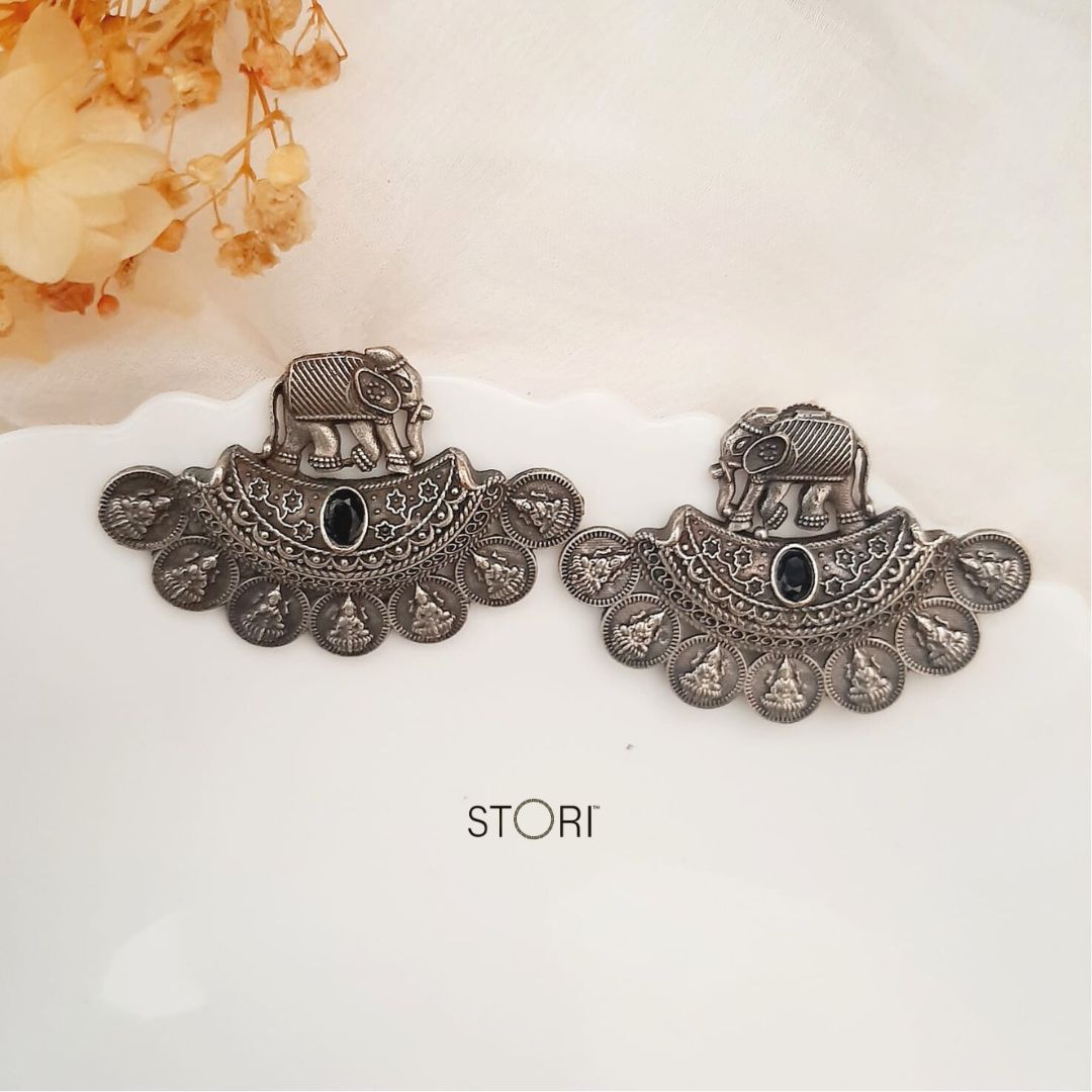 Handmade German Silver Earrings With Silver Polish Online - STORI
