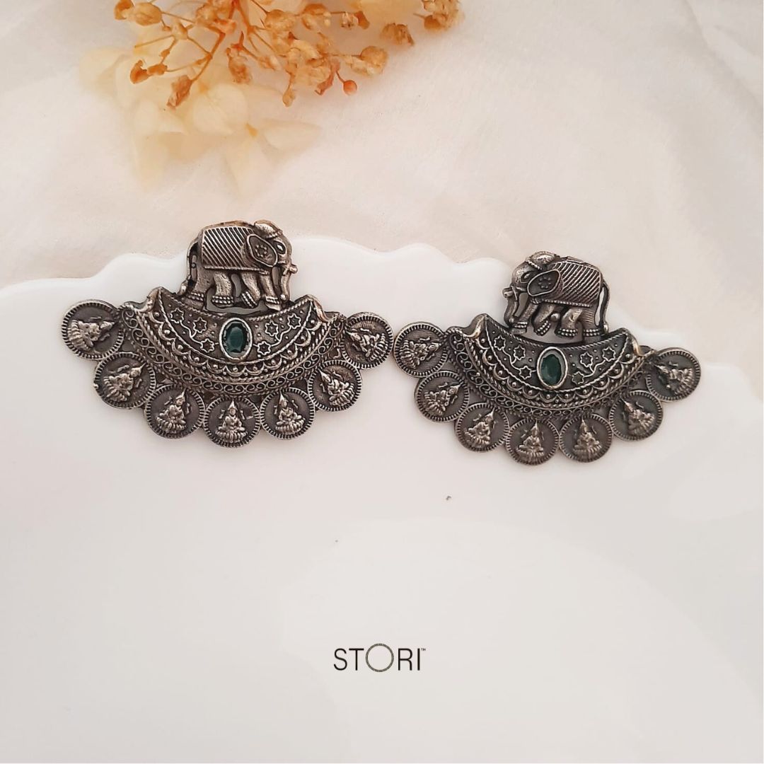 Handmade German Silver Earrings With Silver Polish Online - STORI