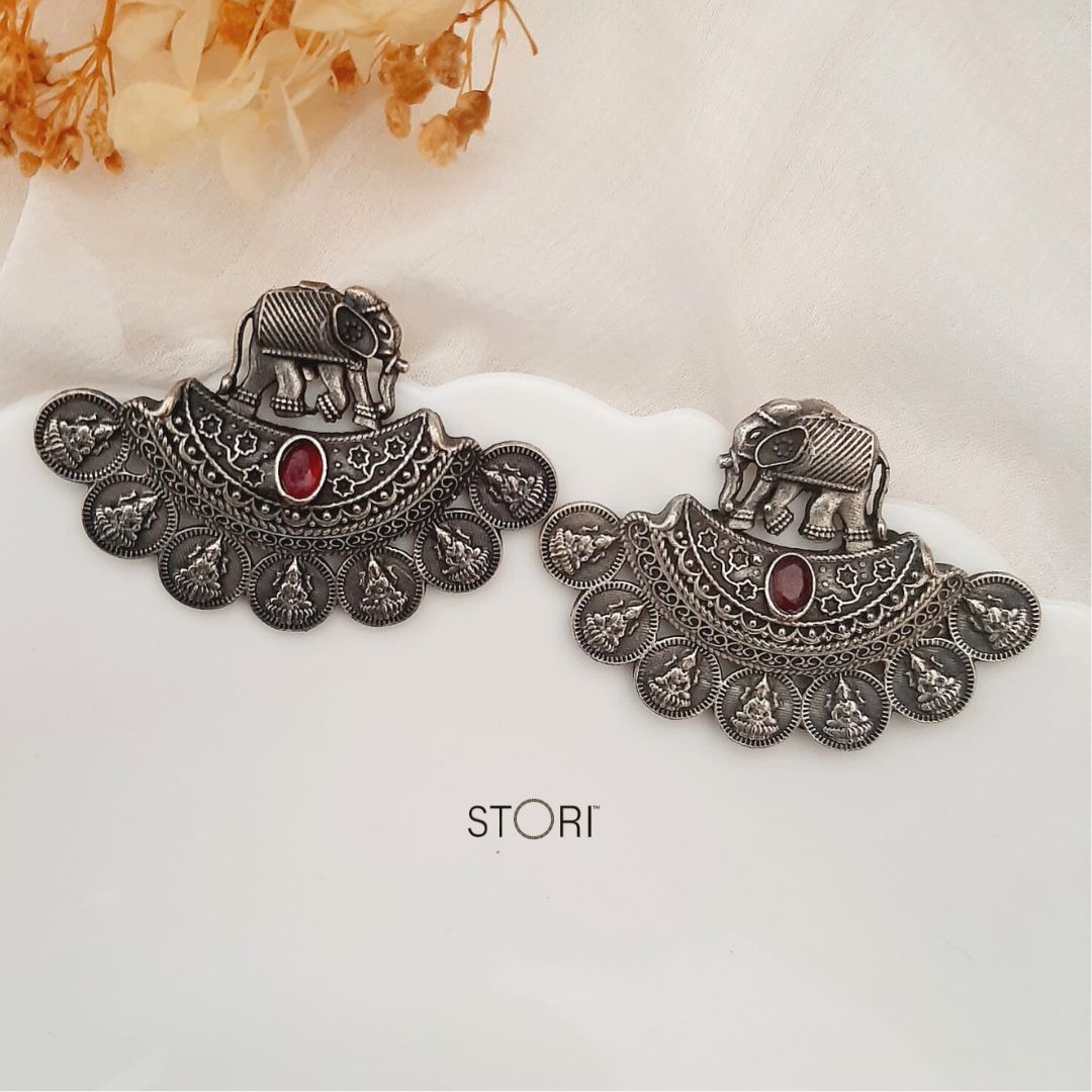 Handmade German Silver Earrings With Silver Polish Online - STORI