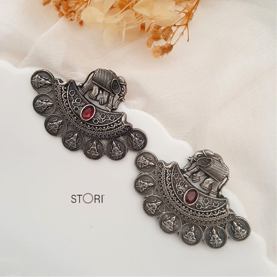 Handmade German Silver Earrings With Silver Polish Online - STORI