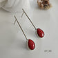 Coral Red Oxidised Statement Earrings