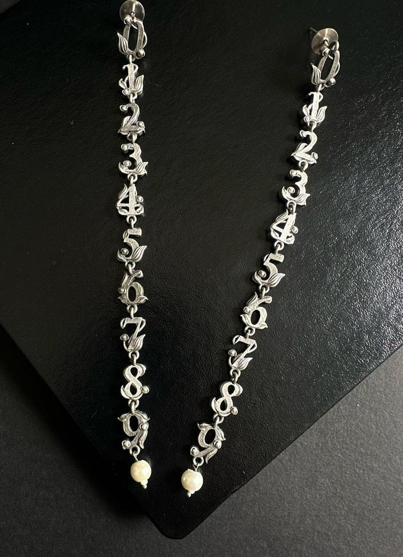1-2-9 Oxidised Silver Statement Earrings