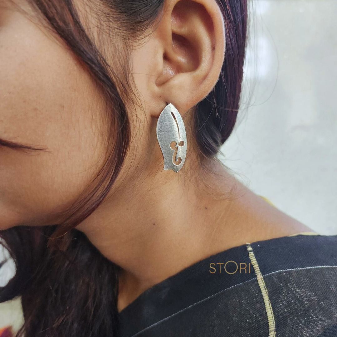 Prahaat Antique Oxidised Statement Earrings