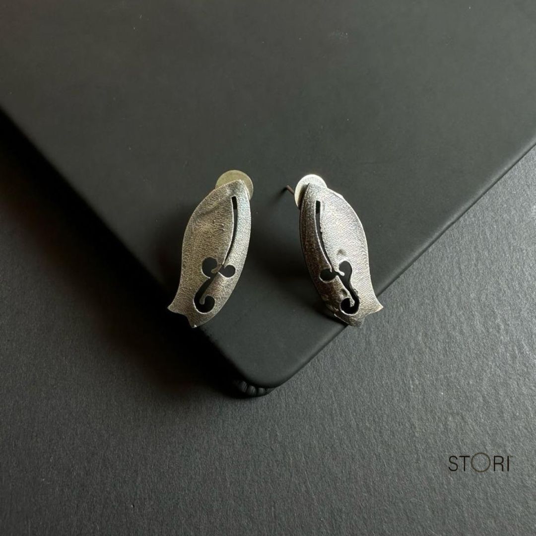 Prahaat Antique Oxidised Statement Earrings