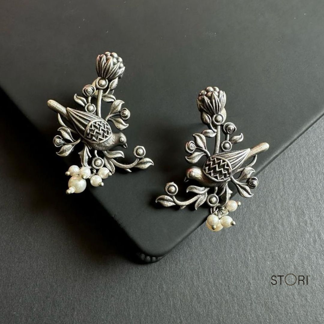 Bahaar Antique Oxidised Earrings
