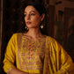 Bright Yellow Schiffili Embroidered Straight Fit Three Piece Kurti Set