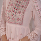Baby Pink Georgette Designer Embroidery Anarkali Set With Pant And Dupatta