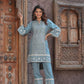 Powder Blue Designer Two Piece Embroidered Co-ord Set
