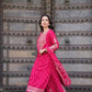 Magenta Designer Side Slit Embroidered Sharara Set With Dupatta