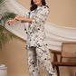 Light Grey Designer Digital Print Pure Muslin Co-ord Set With Harem Style Pant