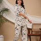 Light Grey Designer Digital Print Pure Muslin Co-ord Set With Harem Style Pant