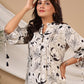 Light Grey Designer Digital Print Pure Muslin Co-ord Set With Harem Style Pant