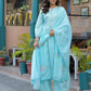 Pastel Sky Blue Salar Suit for women for Office