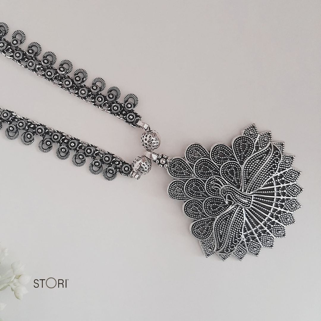 Shop Long Oxidised Necklace Navratri Sale - STORI
