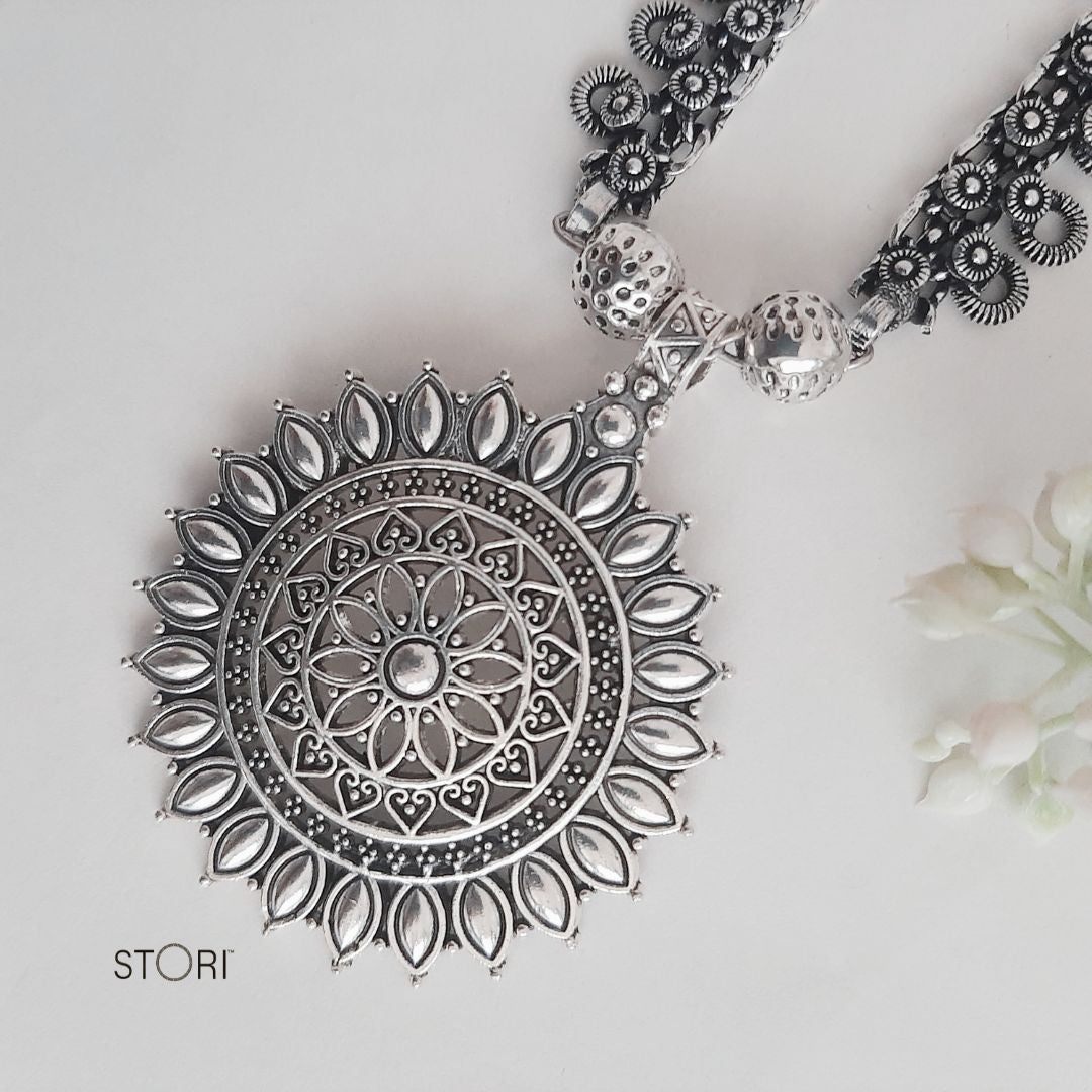 Shop Long Oxidised Necklace Navratri Sale - STORI