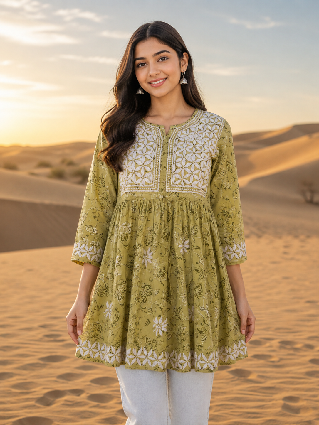 OliveGreenShortKurti-2