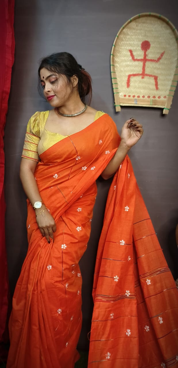 PAARIJAAT Kesh Khadi Handloom Cotton Saree