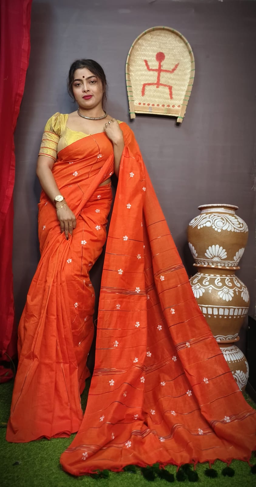 PAARIJAAT Kesh Khadi Handloom Cotton Saree