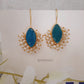 Pallavi Raw Stone & Pearls Earrings