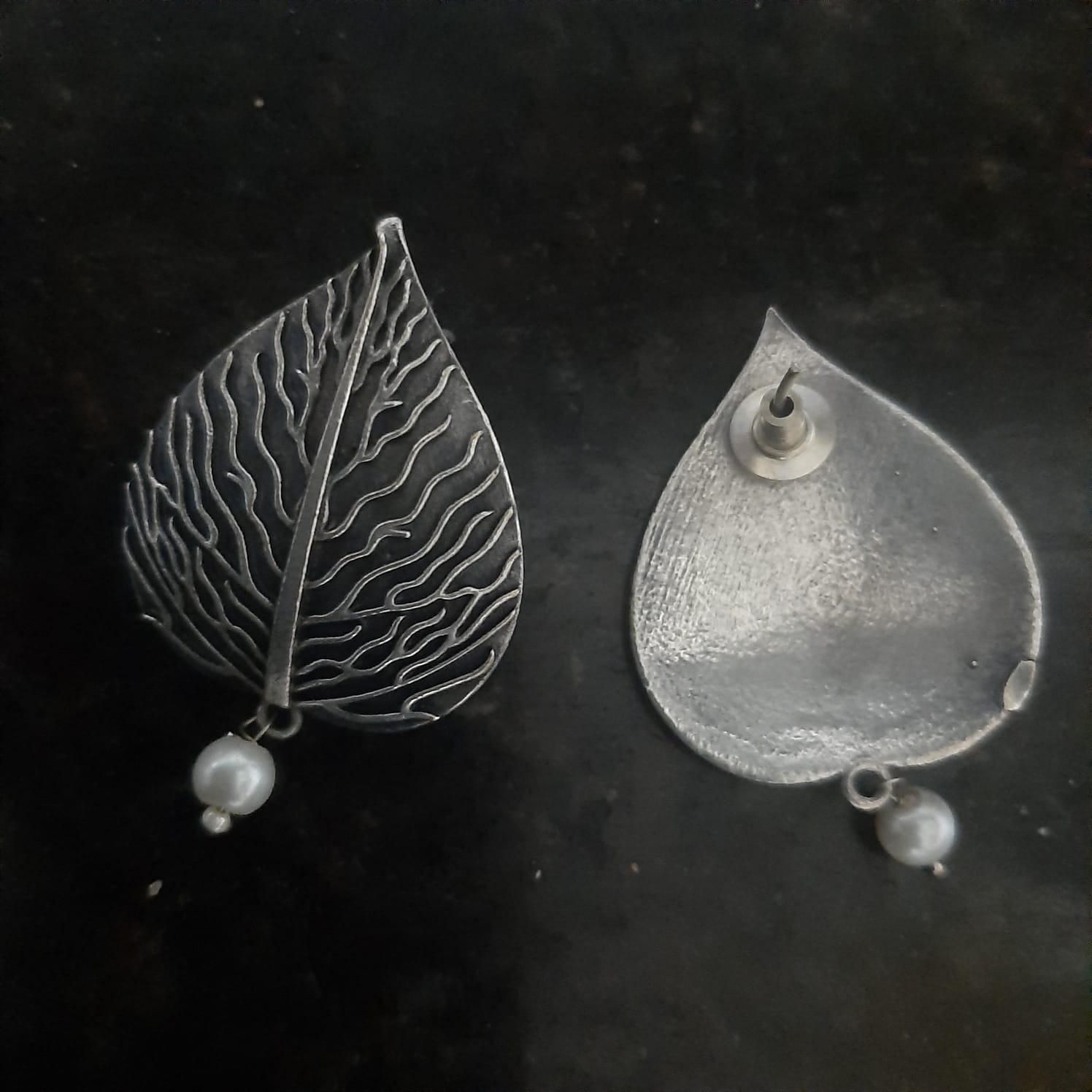 Peepal Silver Lookalike Earrings