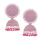Pink Gold Tone Jhumkis