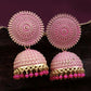 Pink Gold Tone Jhumkis