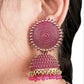 Pink Gold Tone Jhumkis