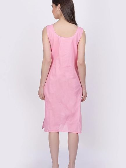 Pink Cotton Long Inner Slip