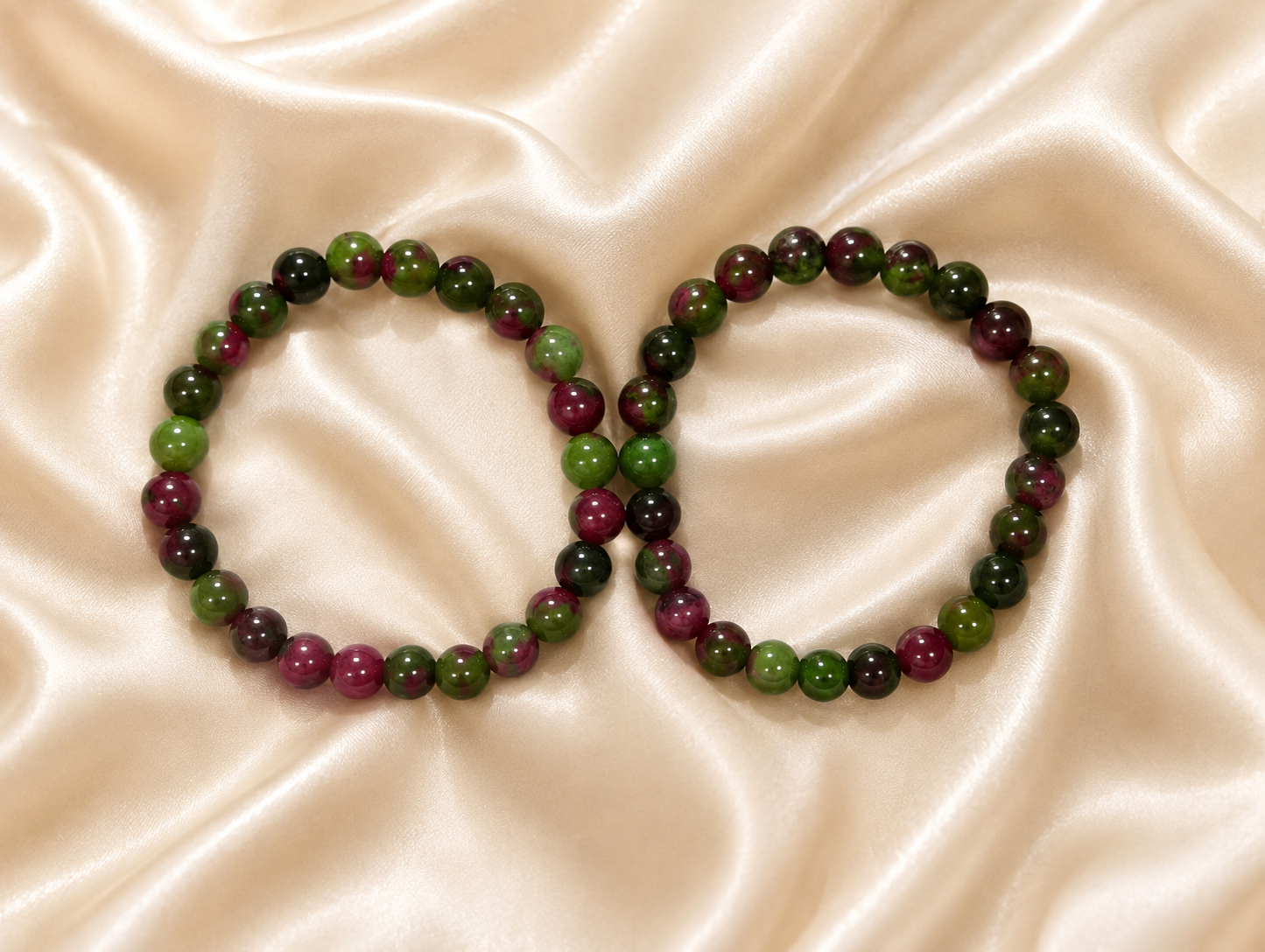 Pink And Green Beaded Brecelet