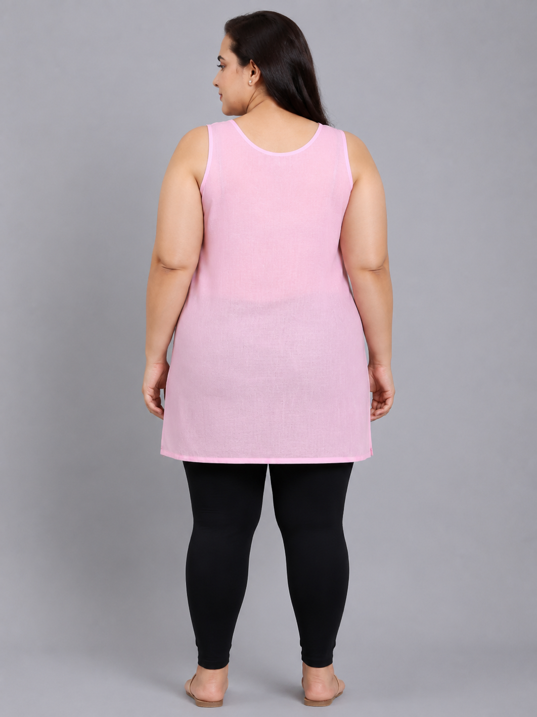 Pink Cotton Short Inner Slip Plus Size