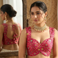 Pink Mahira Jacquard Sleeveless Blouse