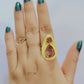 Rose Pink Stone Finger Ring