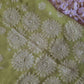 Pista Green Surya Hand Embroidered Lucknowi Chikankari Saree