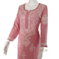 Zaarah Powder Pink Handcrafted Soft Modal Cotton Chikankari Kurti