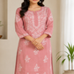 Zaarah Powder Pink Handcrafted Soft Modal Cotton Chikankari Kurti