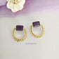 Prati Glossy Stone Round Earrings