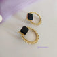 Prati Glossy Stone Round Earrings