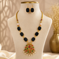 Premium Raw Black stone necklace set with earring 