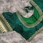 Puff Sleeved Zari Border Raw Silk Blouse