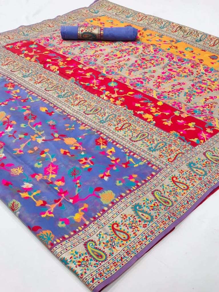 Heather Purple Kashmiri Kani Jamewar Saree
